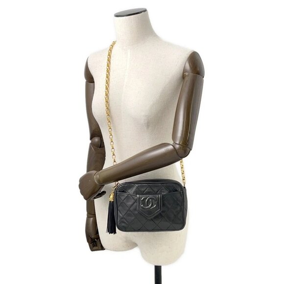 CHANEL Matelasse ChainShoulder Fringe Lambskin Black - Picture 12 of 14